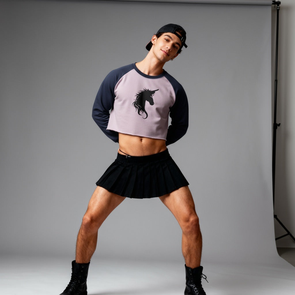Lavender crop sweater - Glitter Noir