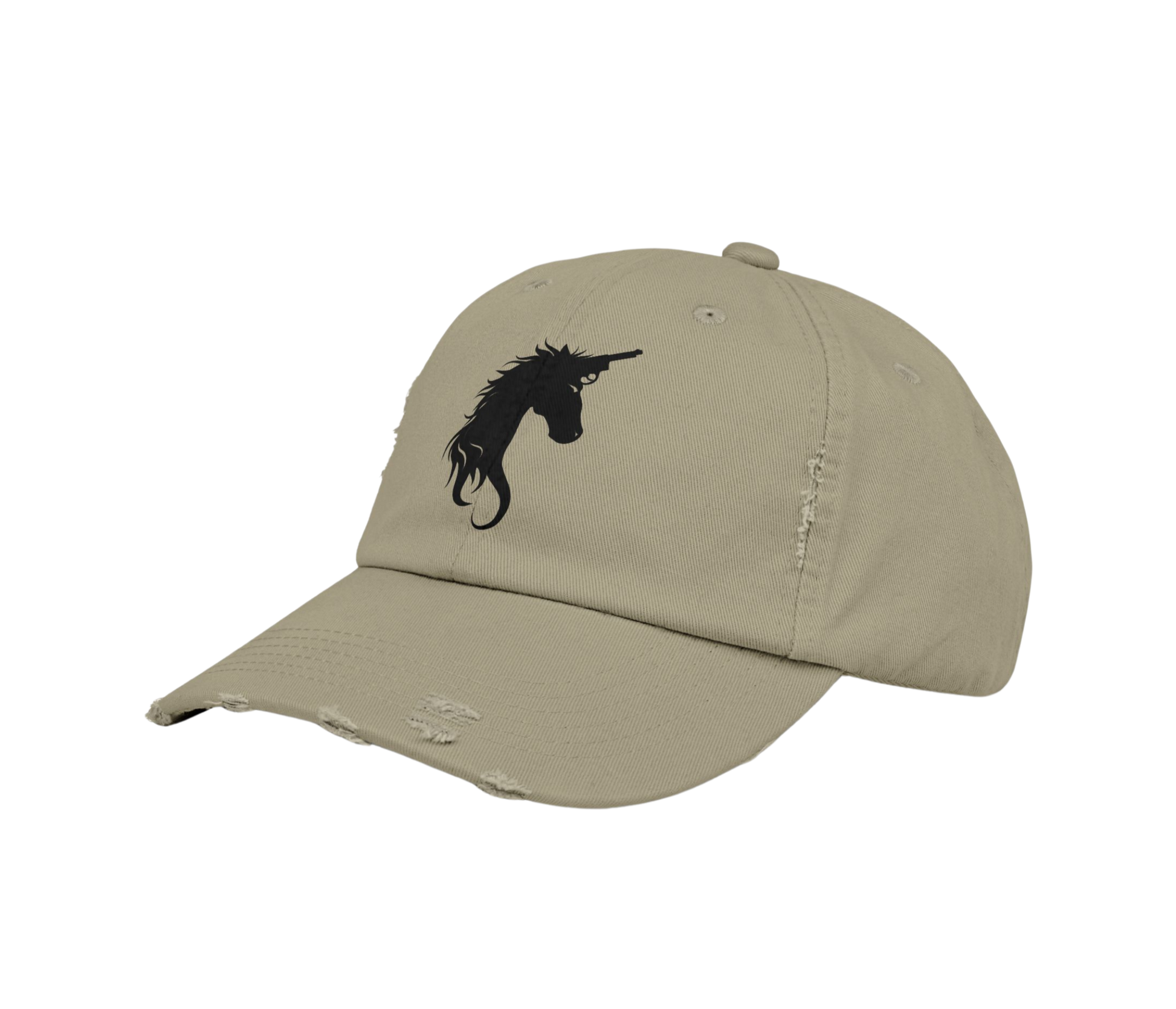 Distressed Logo Cap - Glitter Noir