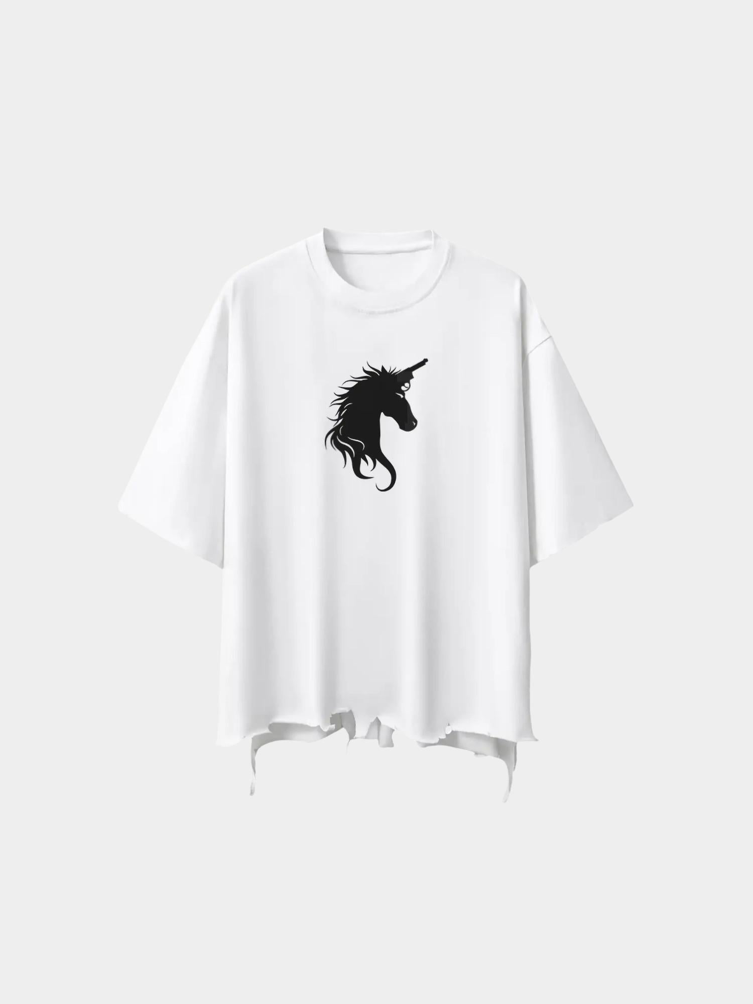 Distressed Heavyweight Tee - Glitter Noir