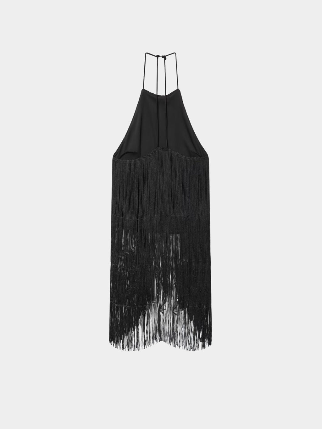 Noir Fringe Halter - Glitter Noir