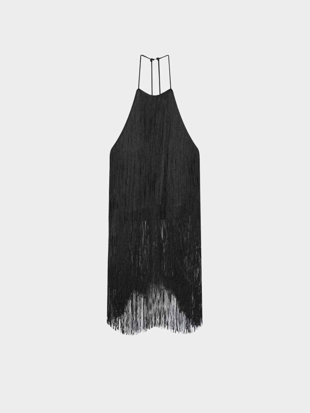 Noir Fringe Halter - Glitter Noir