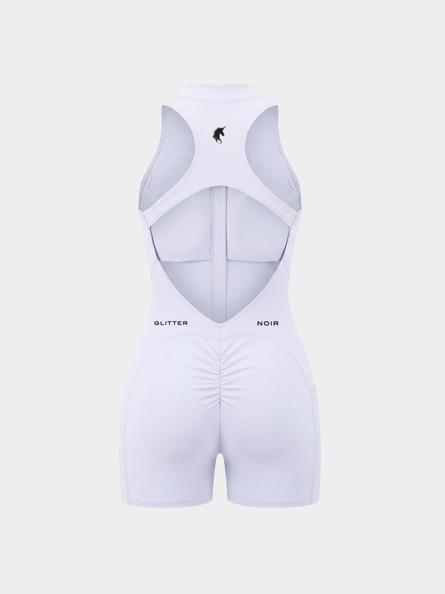 The Aperture — Zip Romper - Glitter Noir