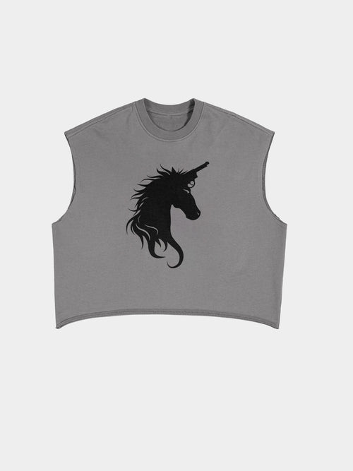 Cropped sweater tank - Glitter Noir