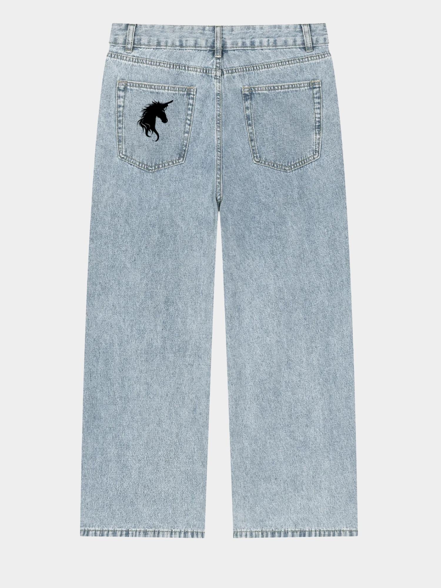 90's Straight Jeans - Glitter Noir