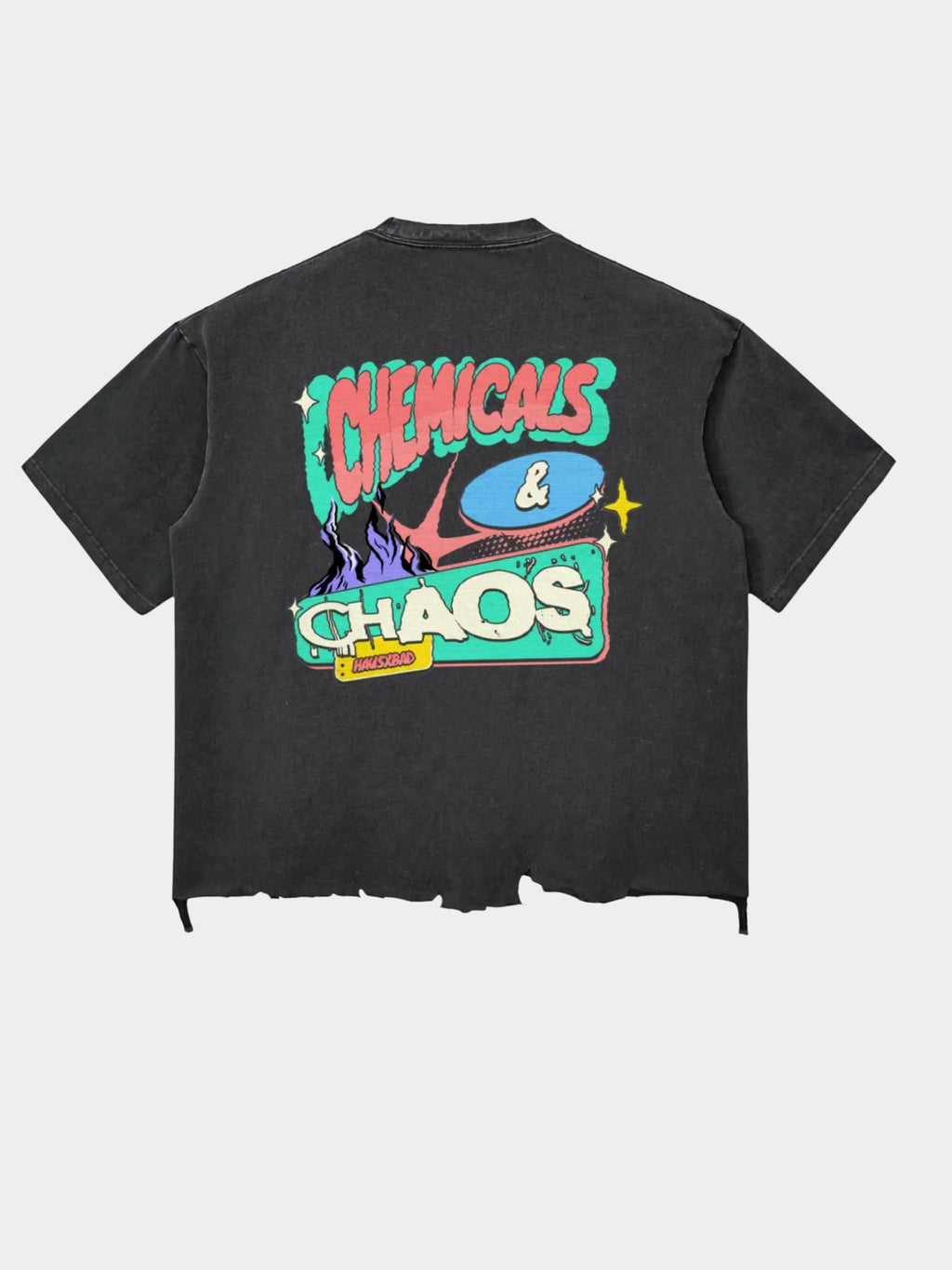 Raw-Hem Chem & Chaos Tee - Glitter Noir
