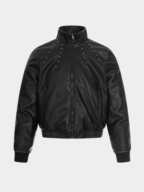 Axis Faux Leather jacket - Glitter Noir