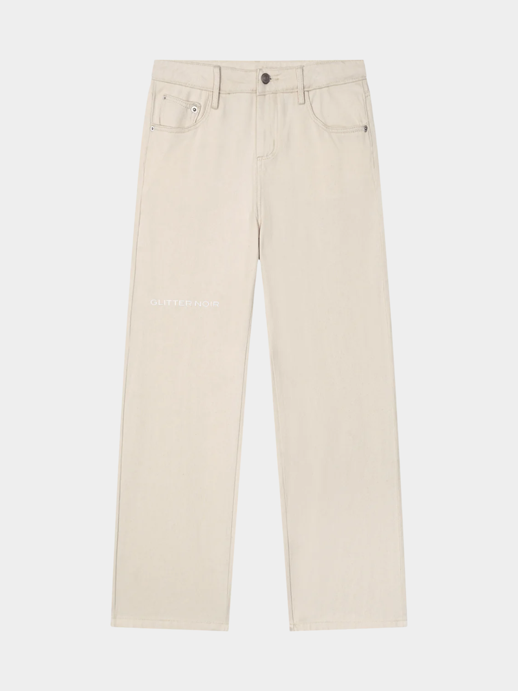 Rigid Straight Jeans - Glitter Noir