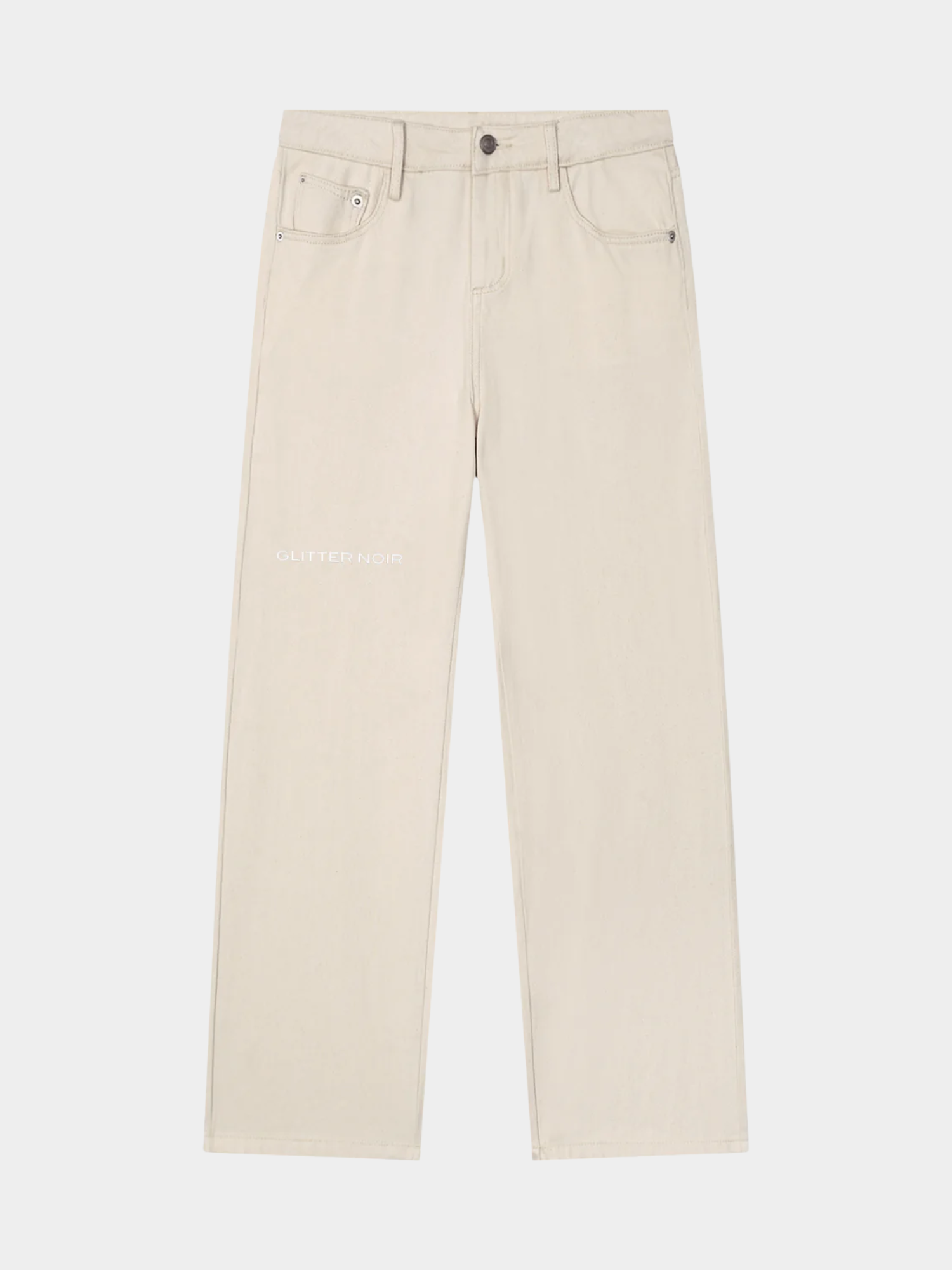 Rigid Straight Jeans - Glitter Noir