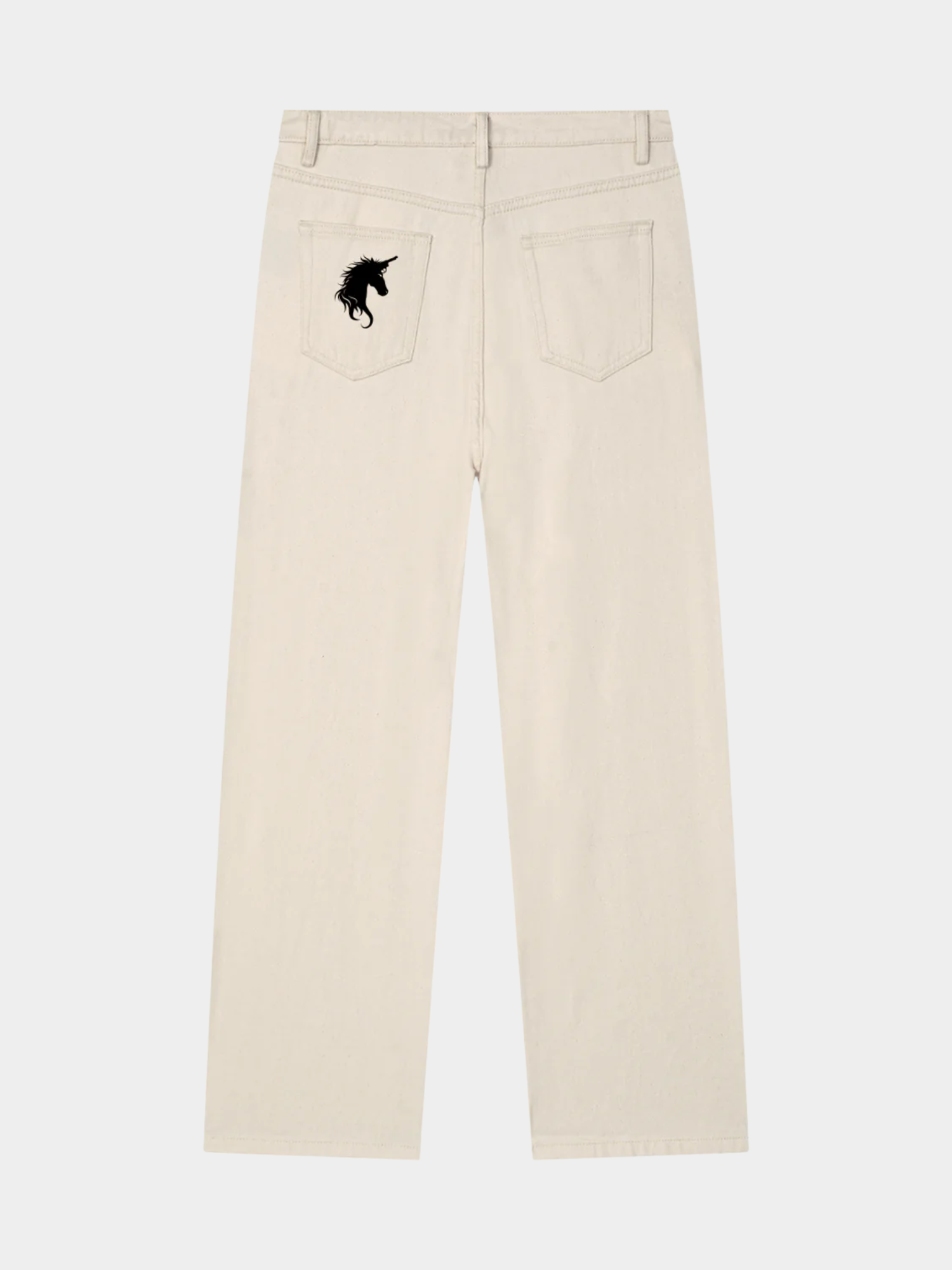 Rigid Straight Jeans - Glitter Noir