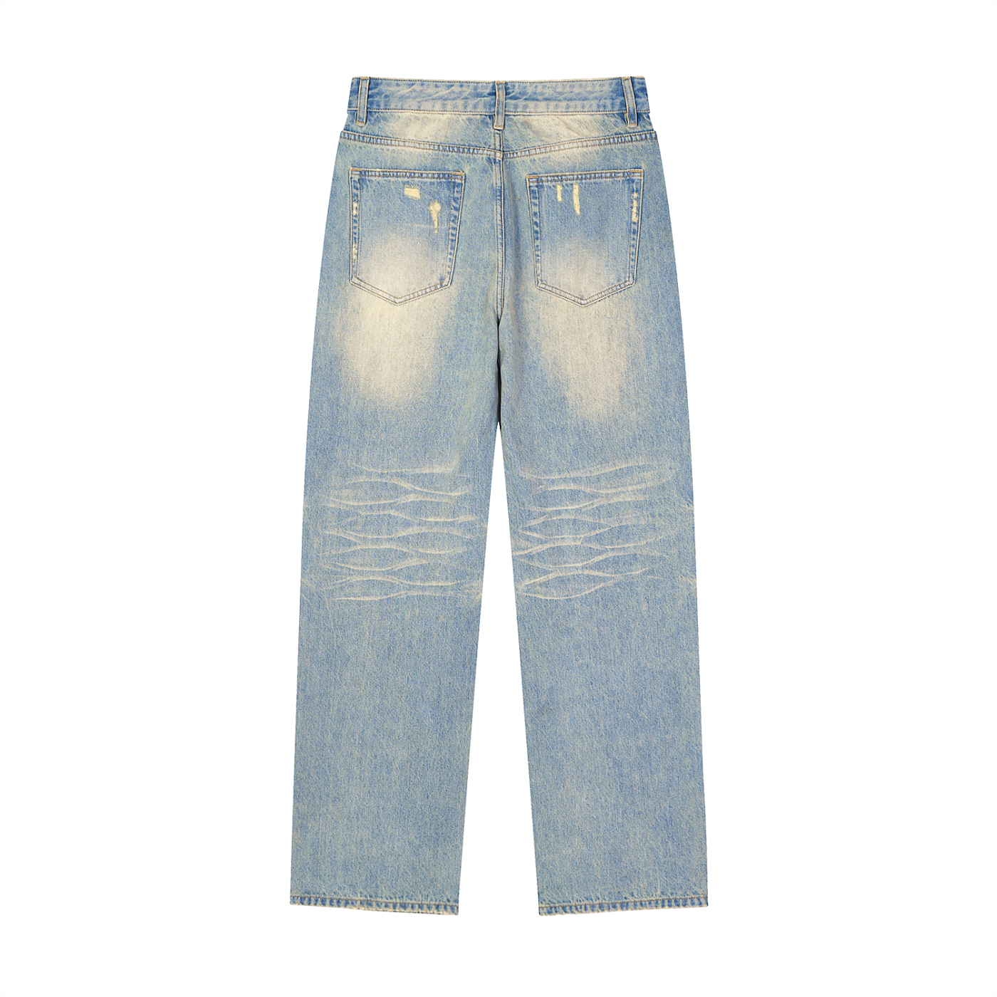 Sun Fade Raw Hem Denim Jeans - Glitter Noir