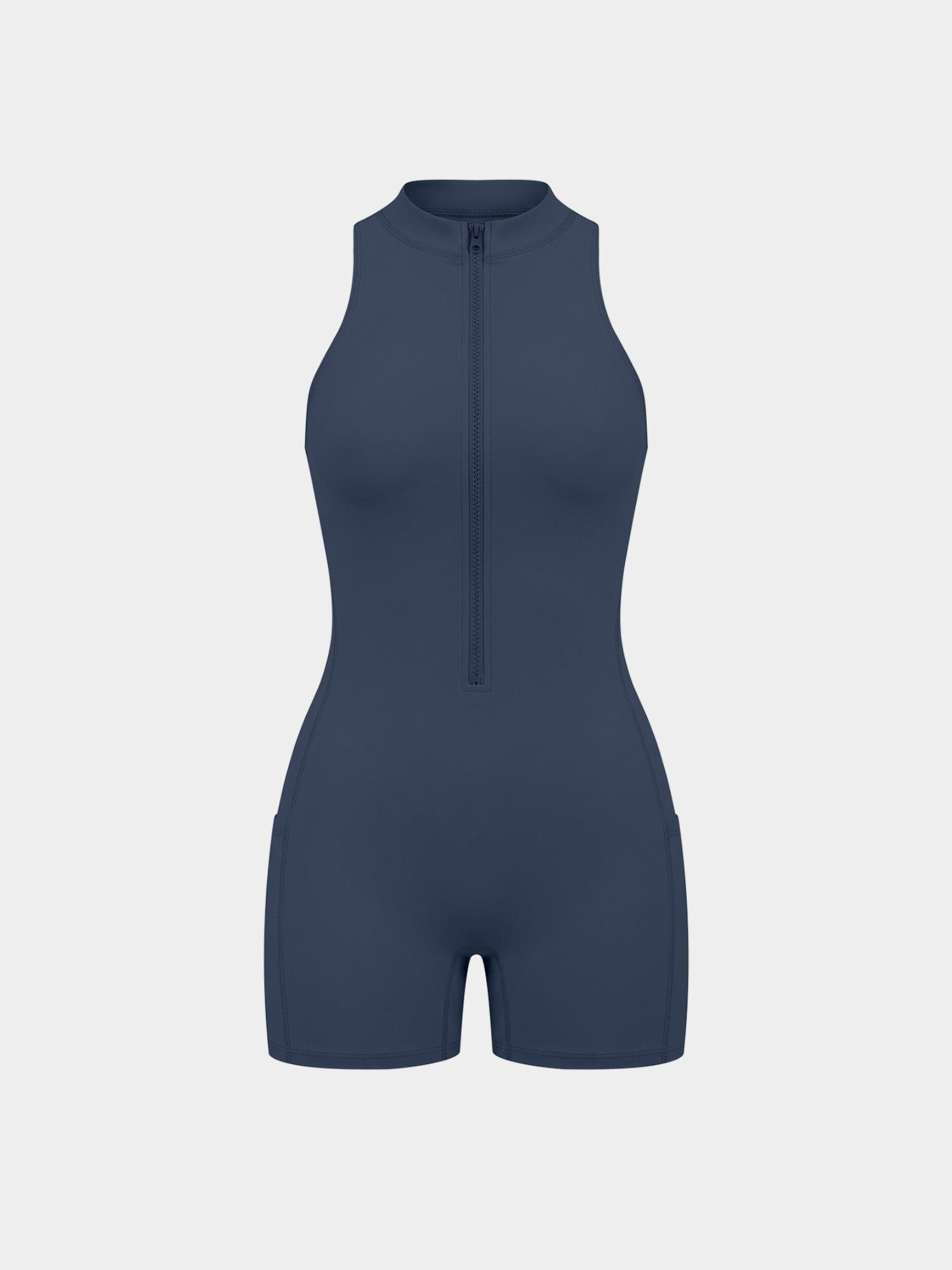 The Aperture — Zip Romper - Glitter Noir