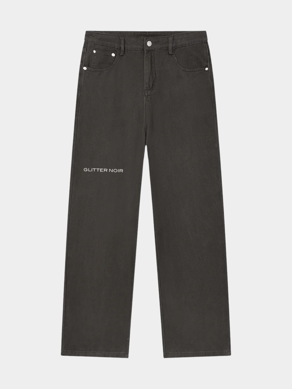 Rigid Straight Jeans - Glitter Noir