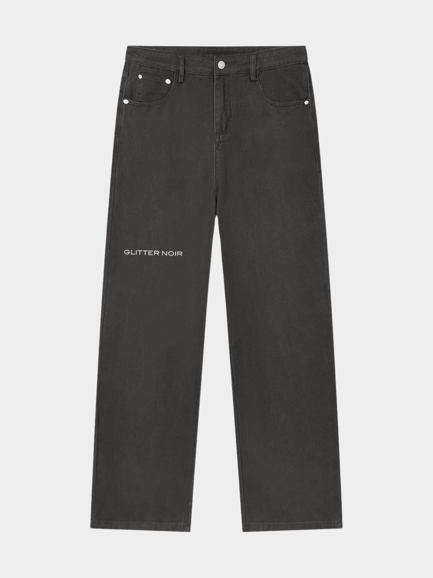 Rigid Straight Jeans - Glitter Noir