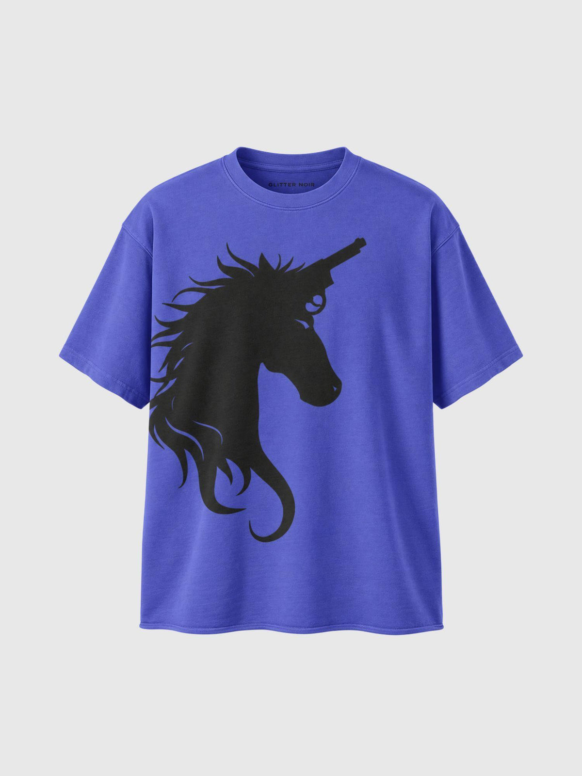 Emblem Raw/Hem Tee - Glitter Noir