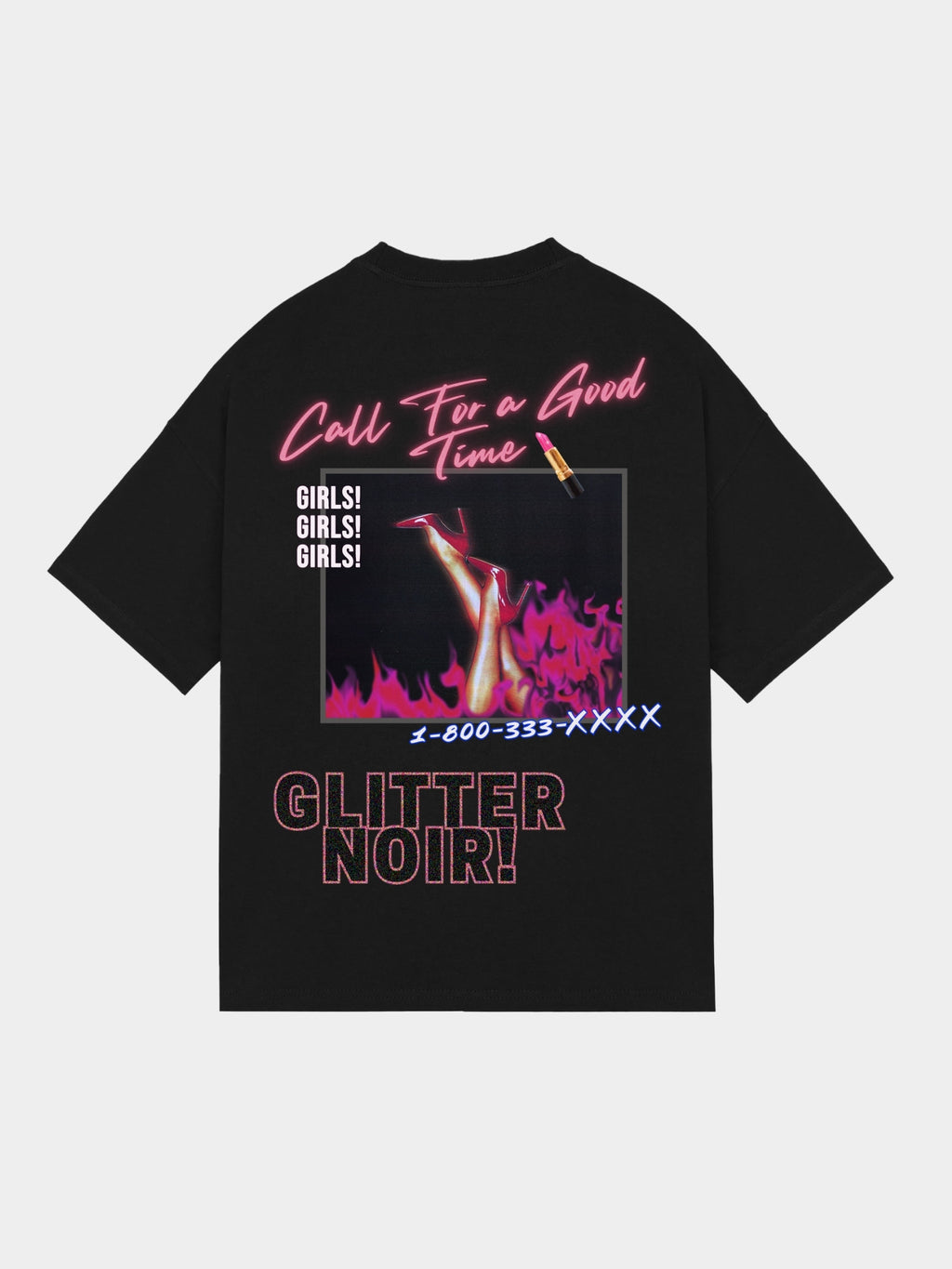 Call Girl Tee - Glitter Noir