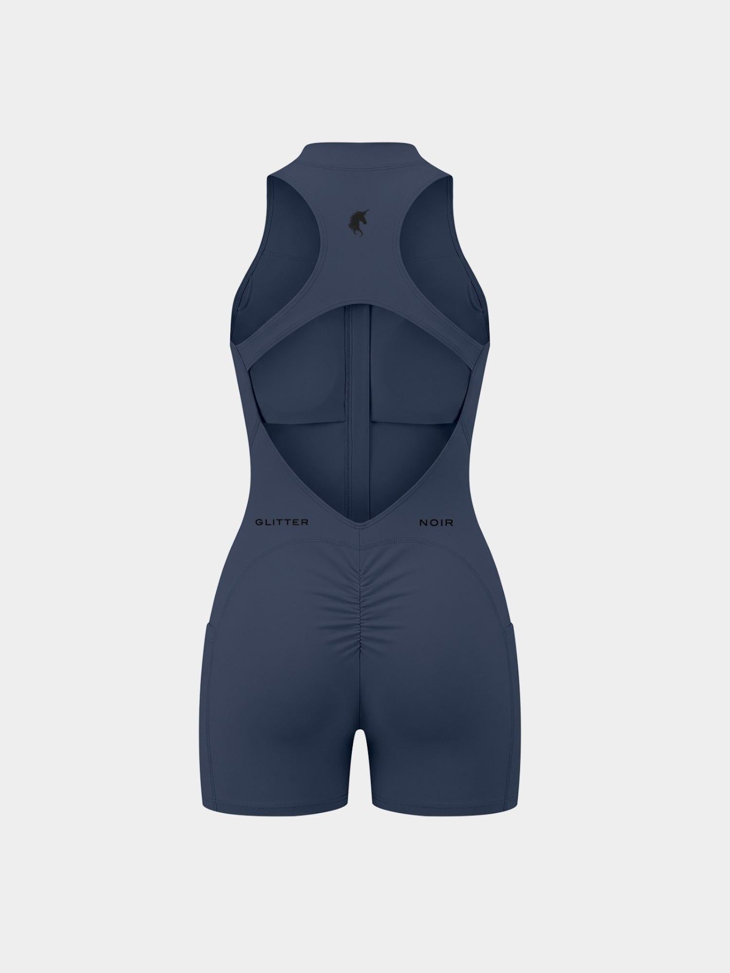 The Aperture — Zip Romper - Glitter Noir