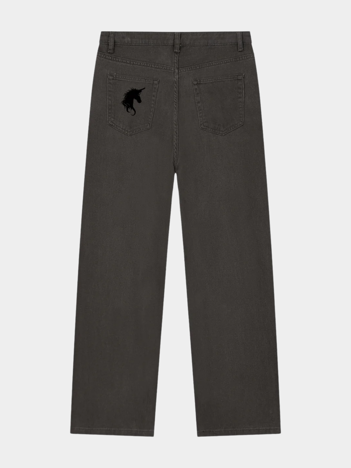Rigid Straight Jeans - Glitter Noir
