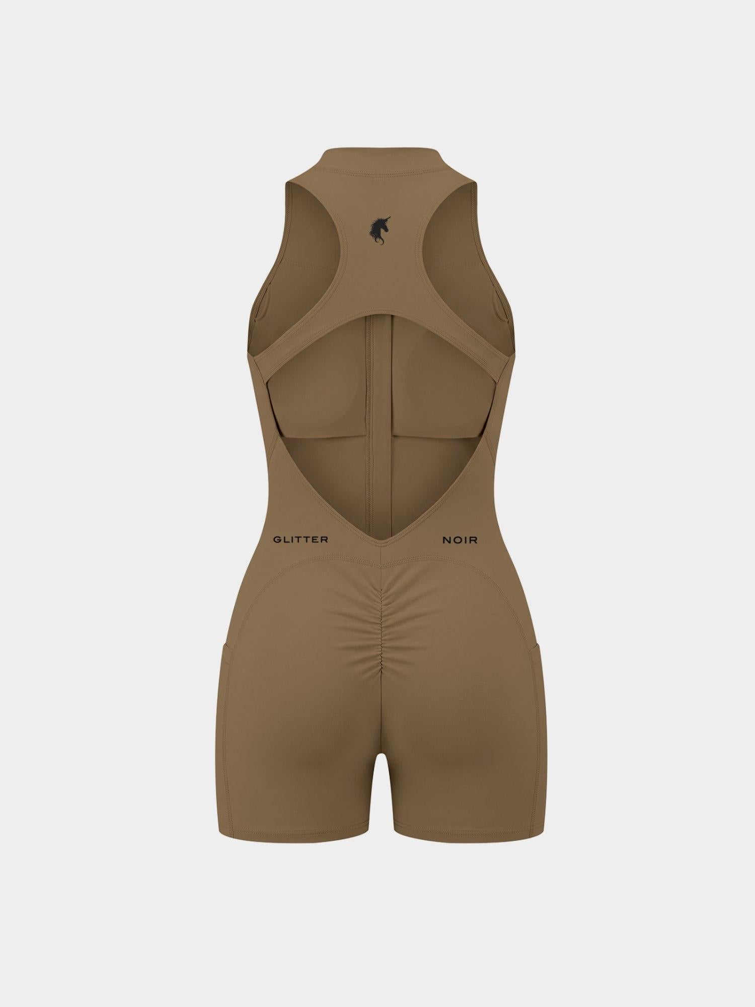 The Aperture — Zip Romper - Glitter Noir