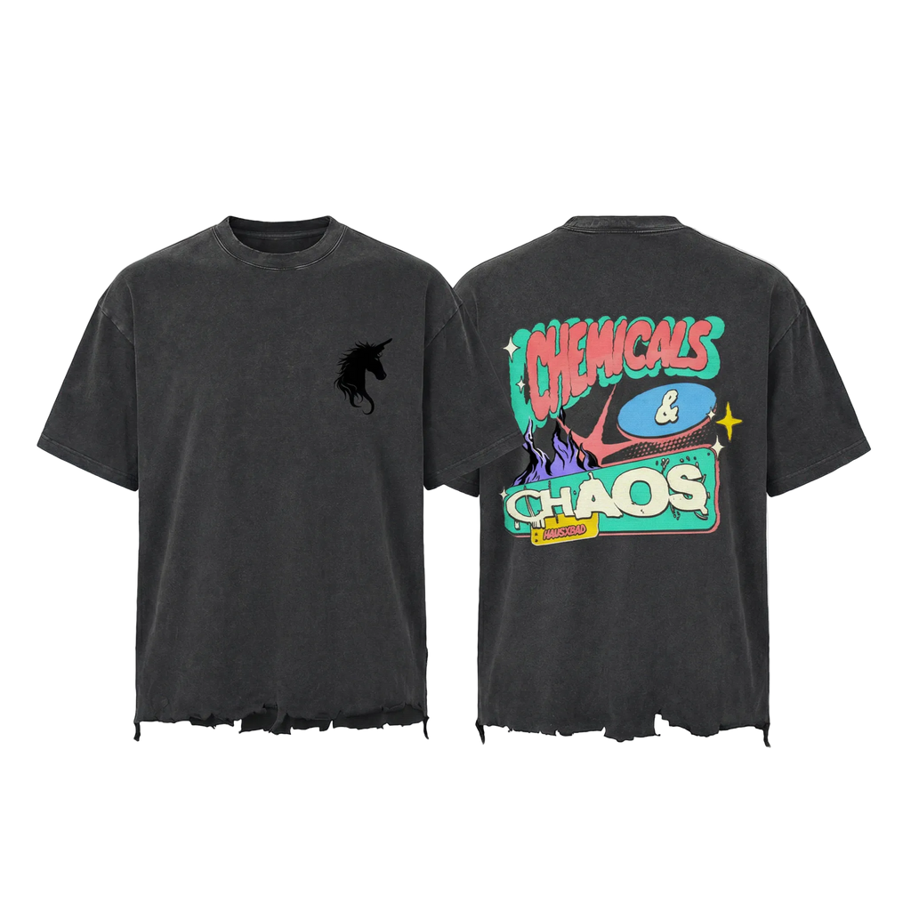 Raw-Hem Chem & Chaos Tee - Glitter Noir
