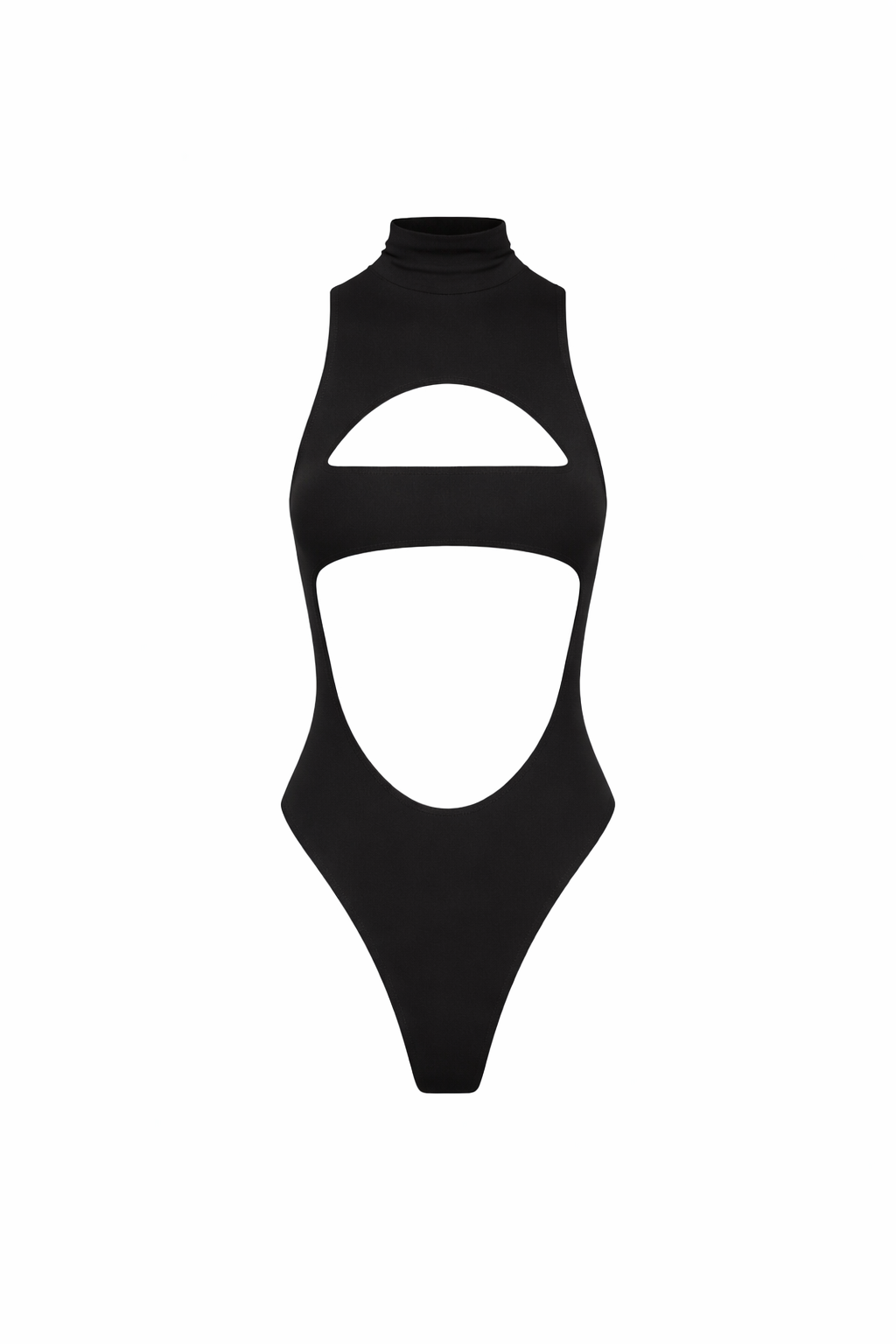 Noir Cut-out Bodysuit - Glitter Noir
