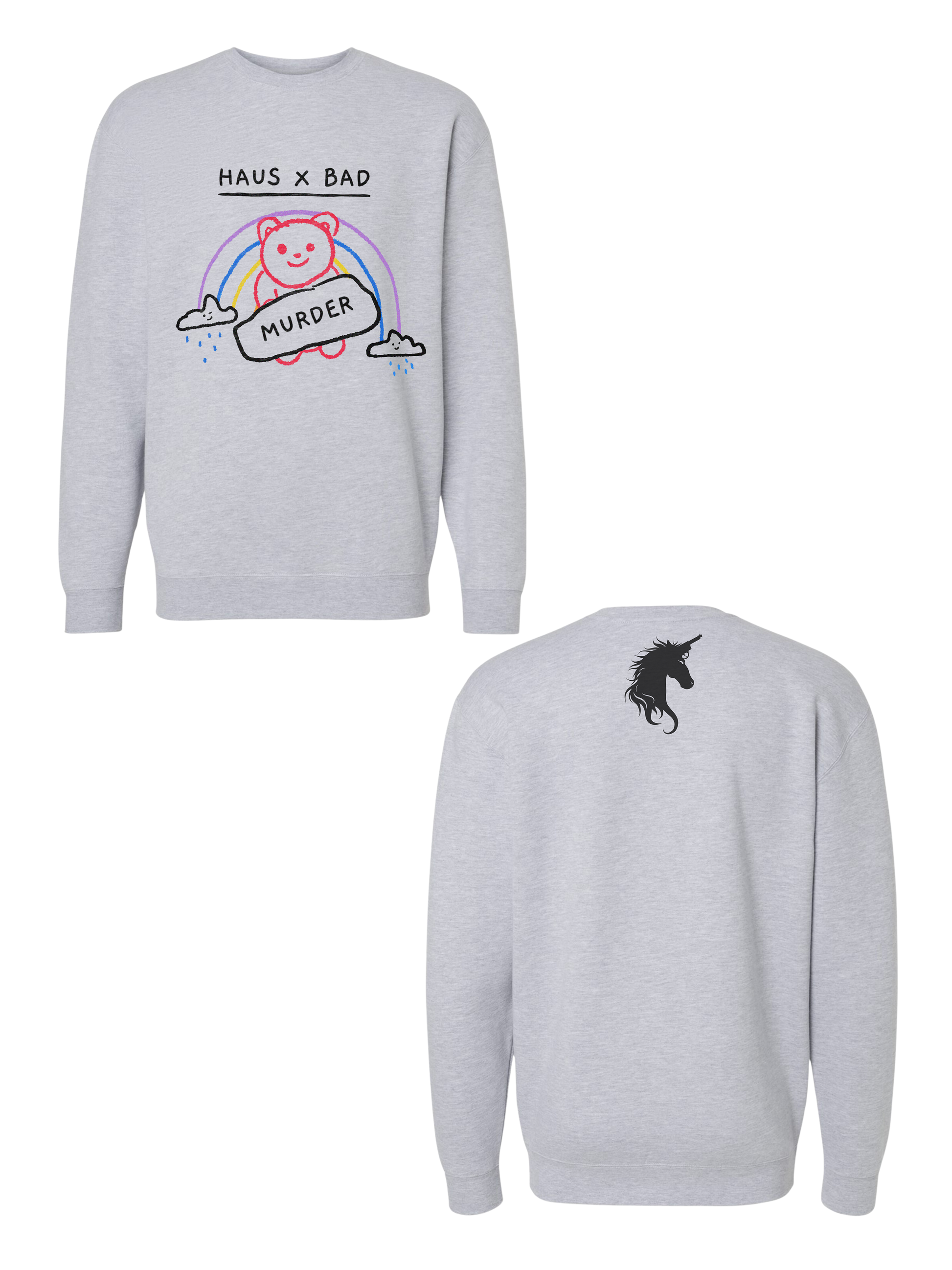 BAD Teddy Crewneck - Glitter Noir