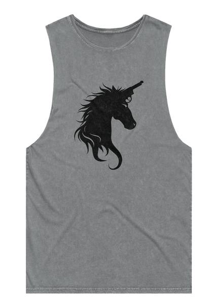 Stonewash Tank - Glitter Noir