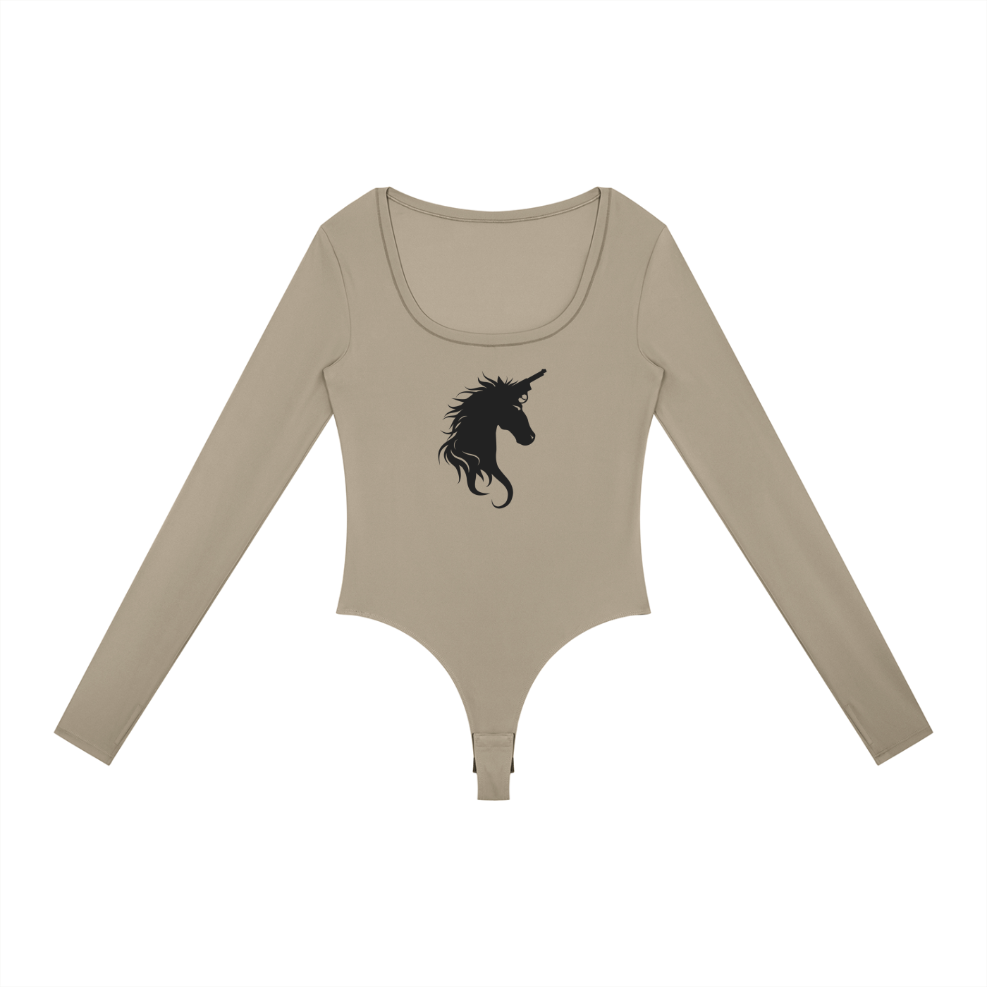 Women's Tight Long Sleeve Yoga Bodysuit - Glitter Noir