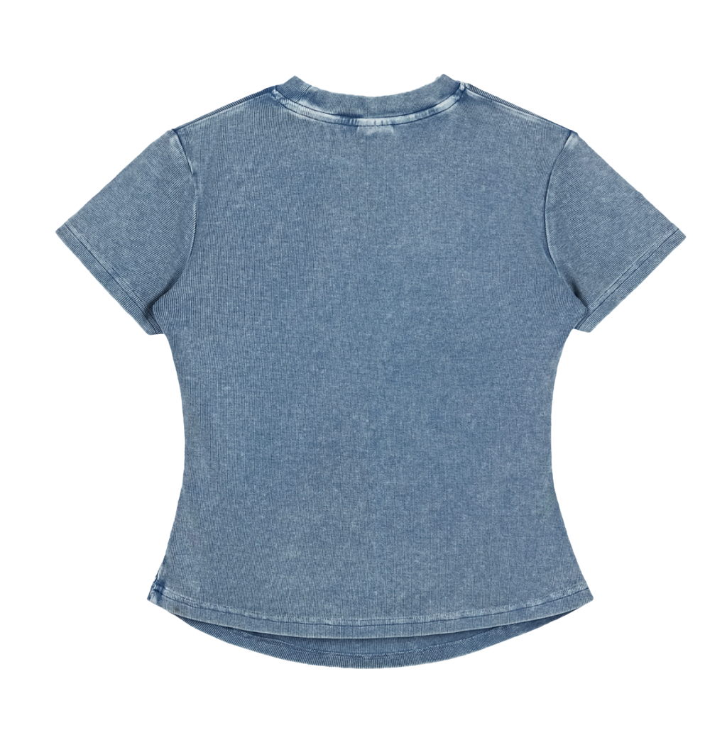 Vintage Washed Bodycon Tee - Glitter Noir