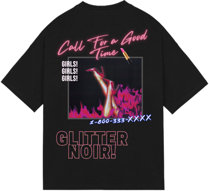 Call Girl Tee - Glitter Noir