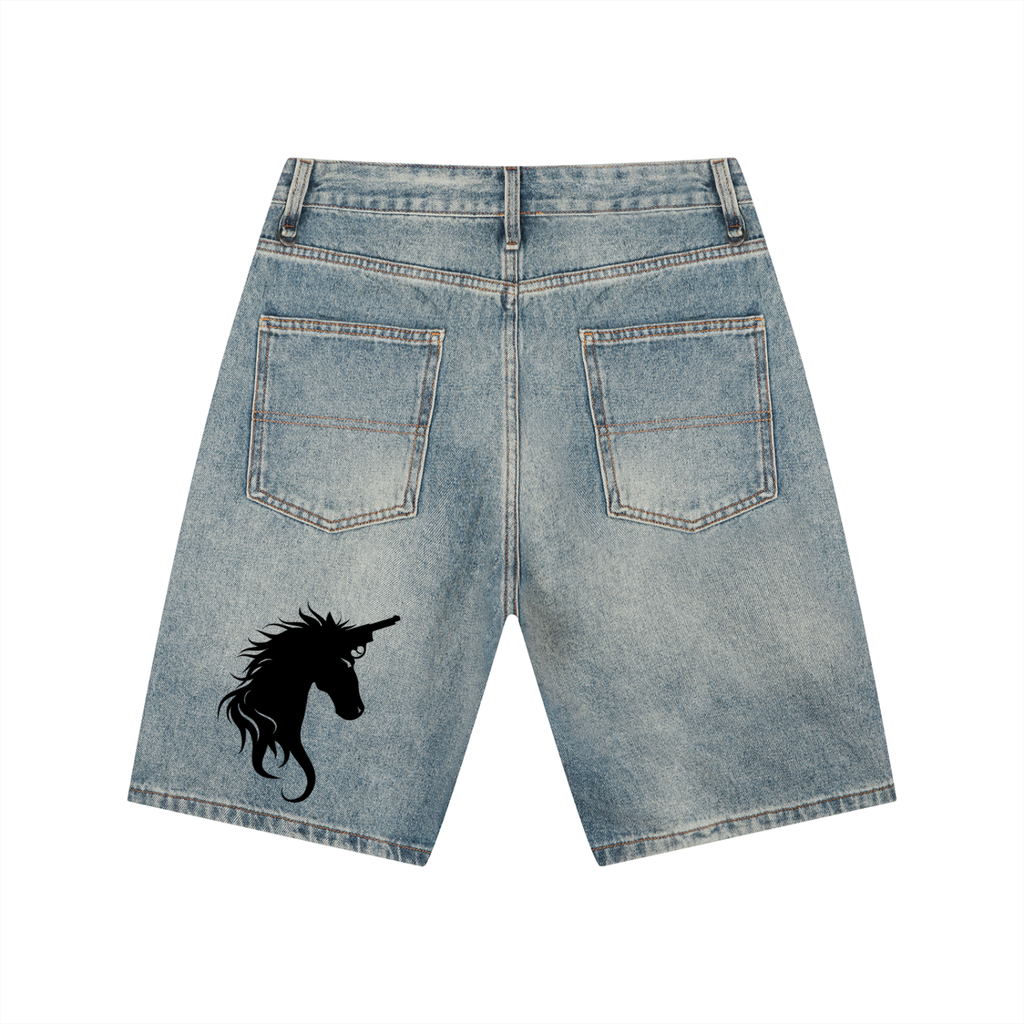 Men's Vintage Wash Denim Shorts
