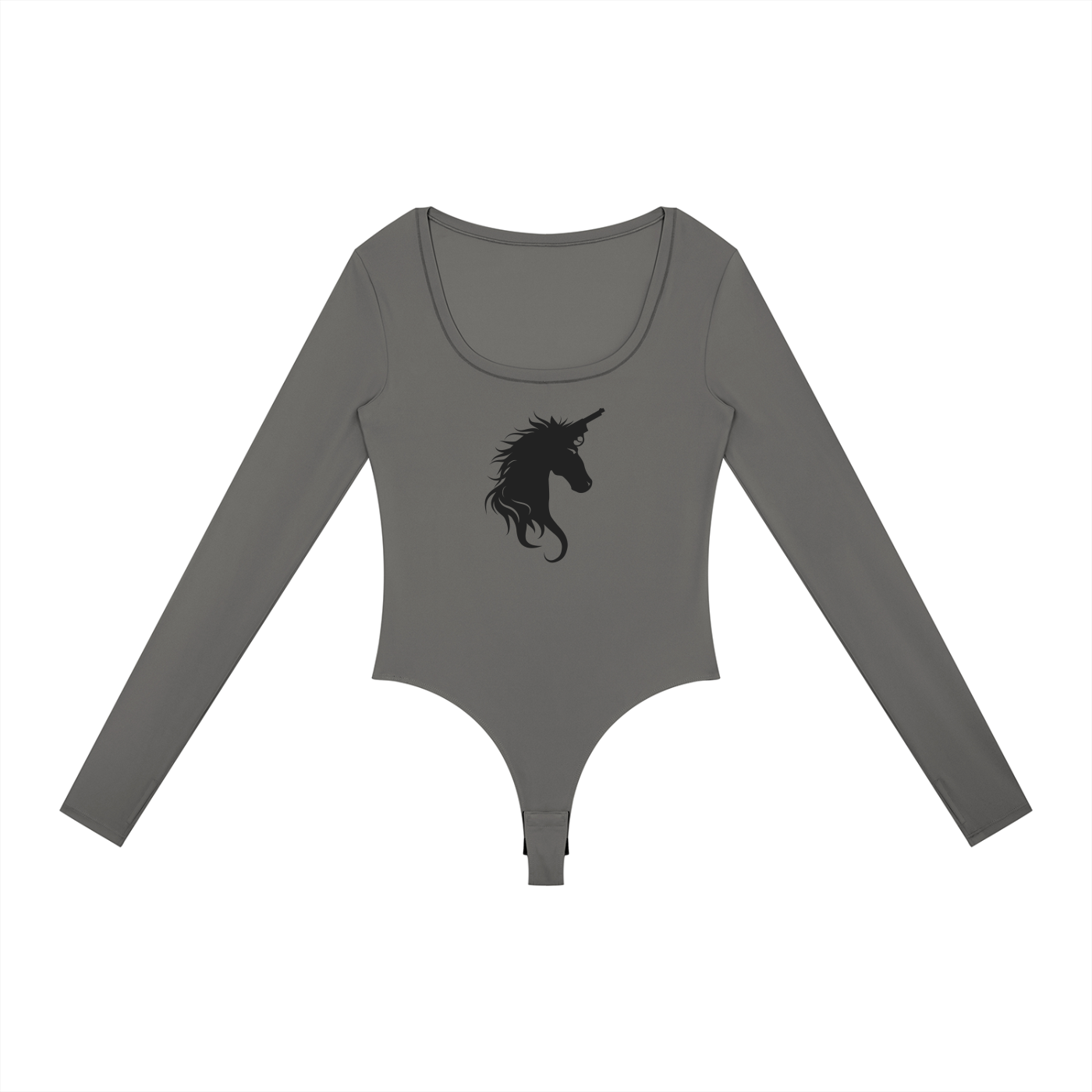 Women's Tight Long Sleeve Yoga Bodysuit - Glitter Noir