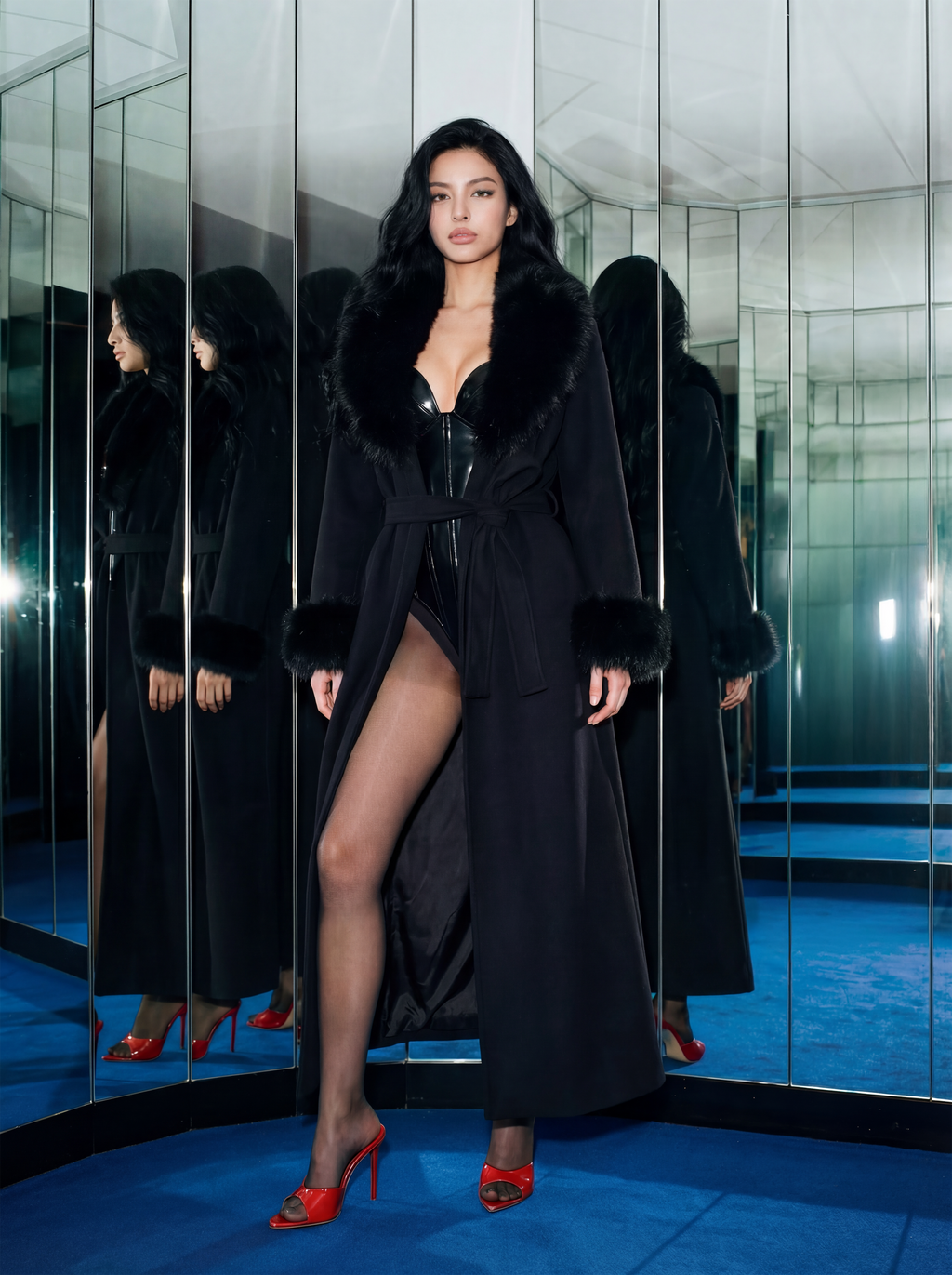 Heiress Coat - Glitter Noir
