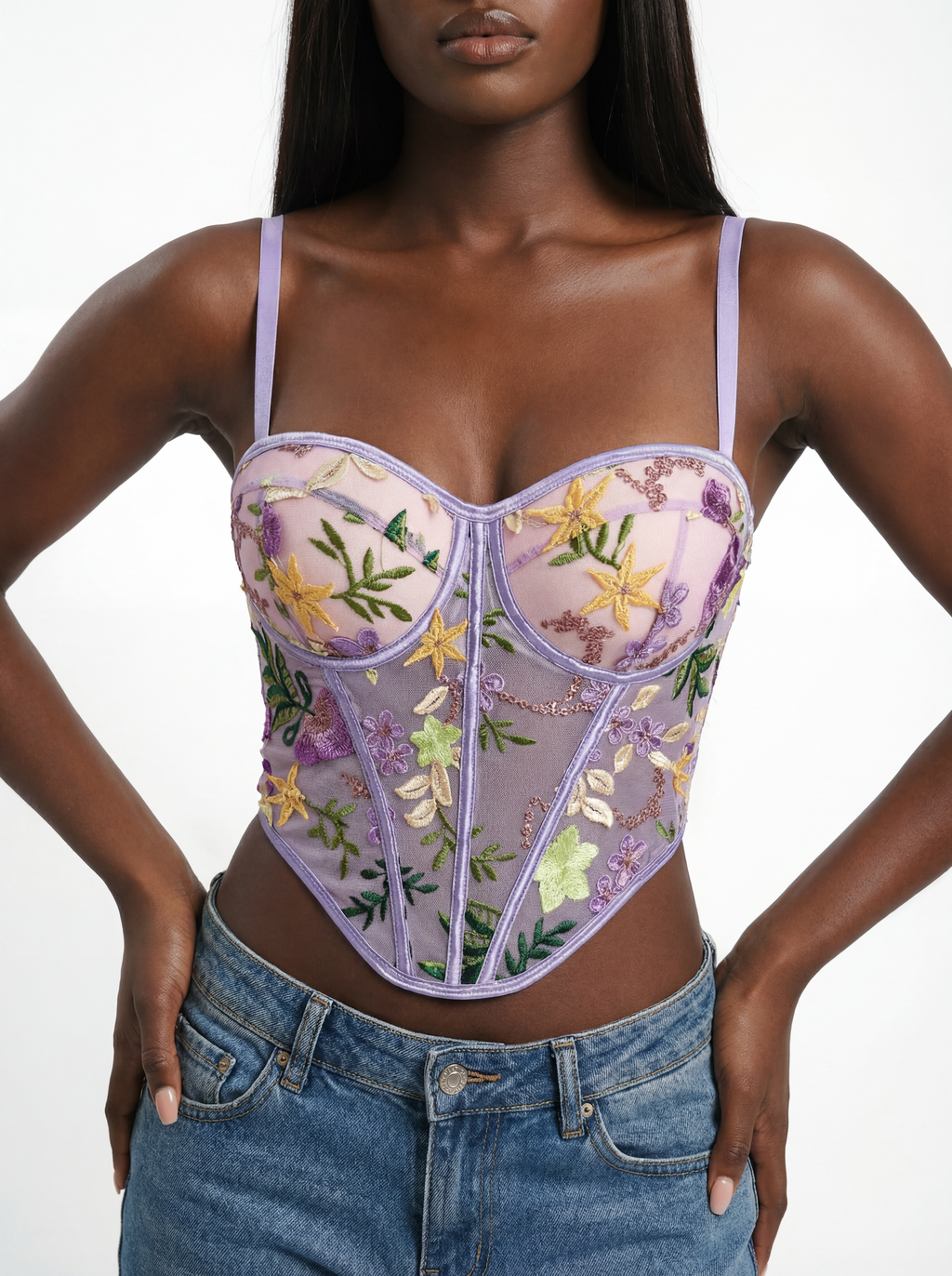 Bloom Bustier - Glitter Noir