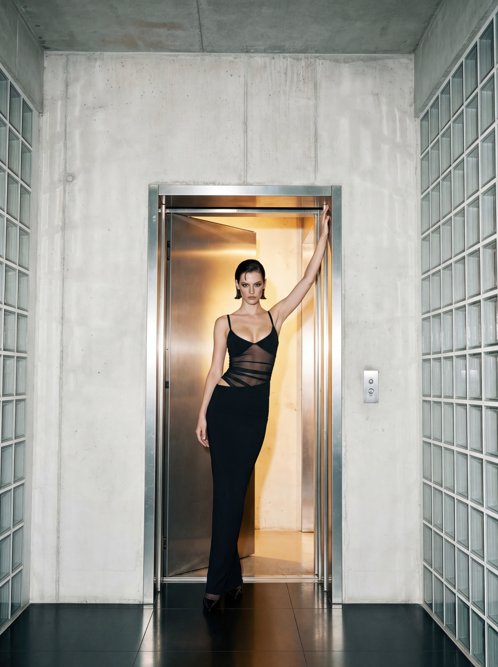 Expose´ Dress - Glitter Noir