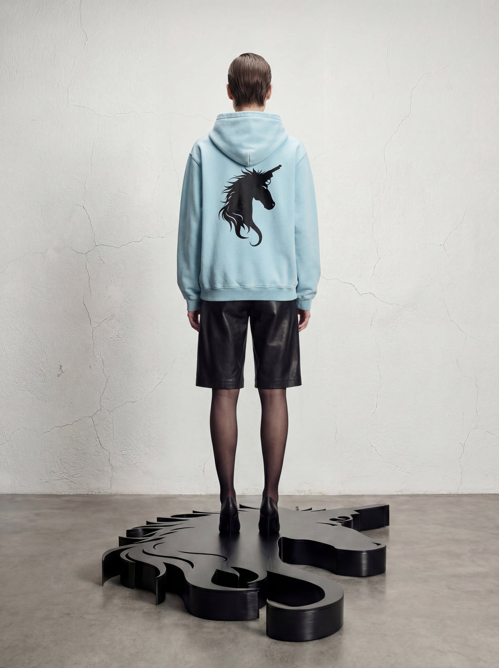 Haus Hoodie- Powder Blue - Glitter Noir